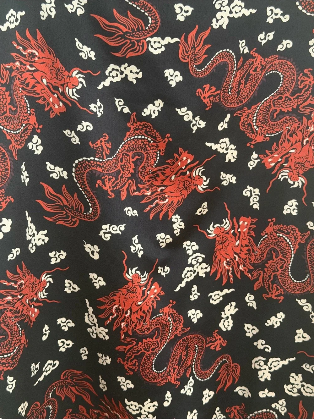 Zara Black Mini Dress with Red Dragon Print